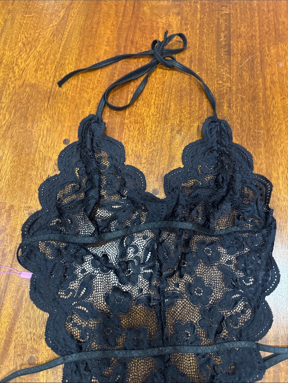 NWT Avidlove Black Lace Halter Teddy Bodysuit - Picture 3 of 12